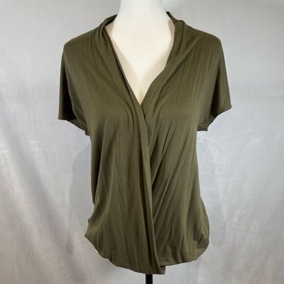 Cato army green faux wrap top size small - Picture 1 of 6